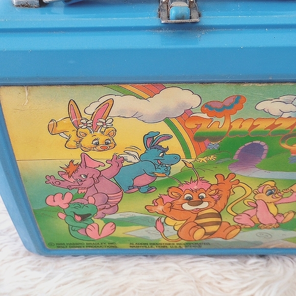 Vintage 1985 Wuzzles Aladdin Lunch Box Blue Hasbro /Disney with Thermos & Lid - Picture 3 of 11